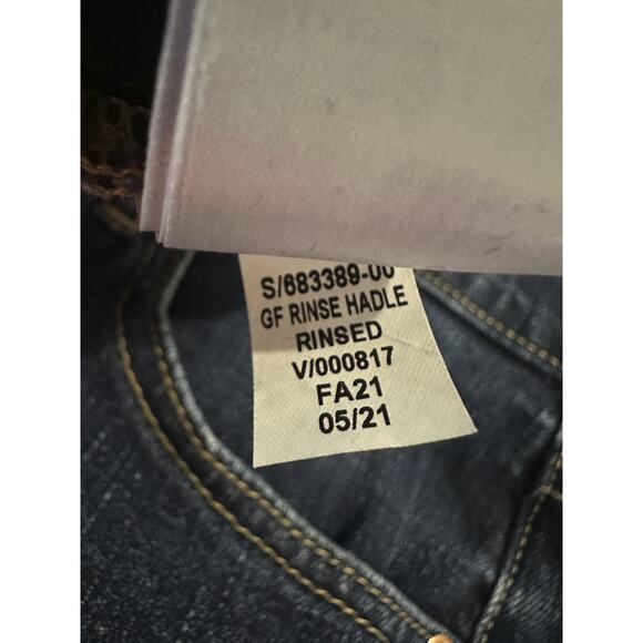 Gap Mid Rise Girlfriend Jeans Zip Fly 6 28 Rinsed Blue Denim Dark Indigo Wash - Picture 7 of 9